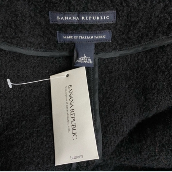 Banana Republic black Fabiola textured one button blazer/coat women's size large - Picture 6 of 8